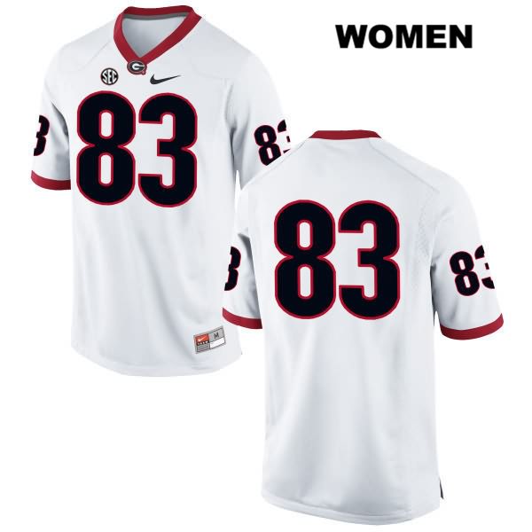 Georgia Bulldogs Women's Wix Patton #83 NCAA No Name Authentic White Nike Stitched College Football Jersey TIR6556HH